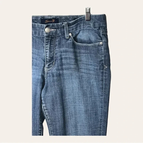 0731. SEVEN 7 DENIM JEANS SIZE 10 MEDIUM WASH IN COLOR - Picture 3 of 15